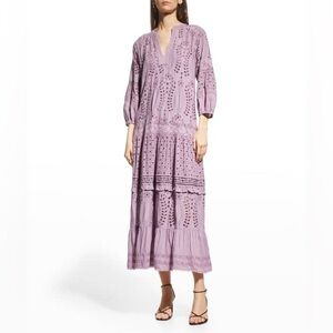 Johnny Was Yvette Tiered Eyelet Midi Dress